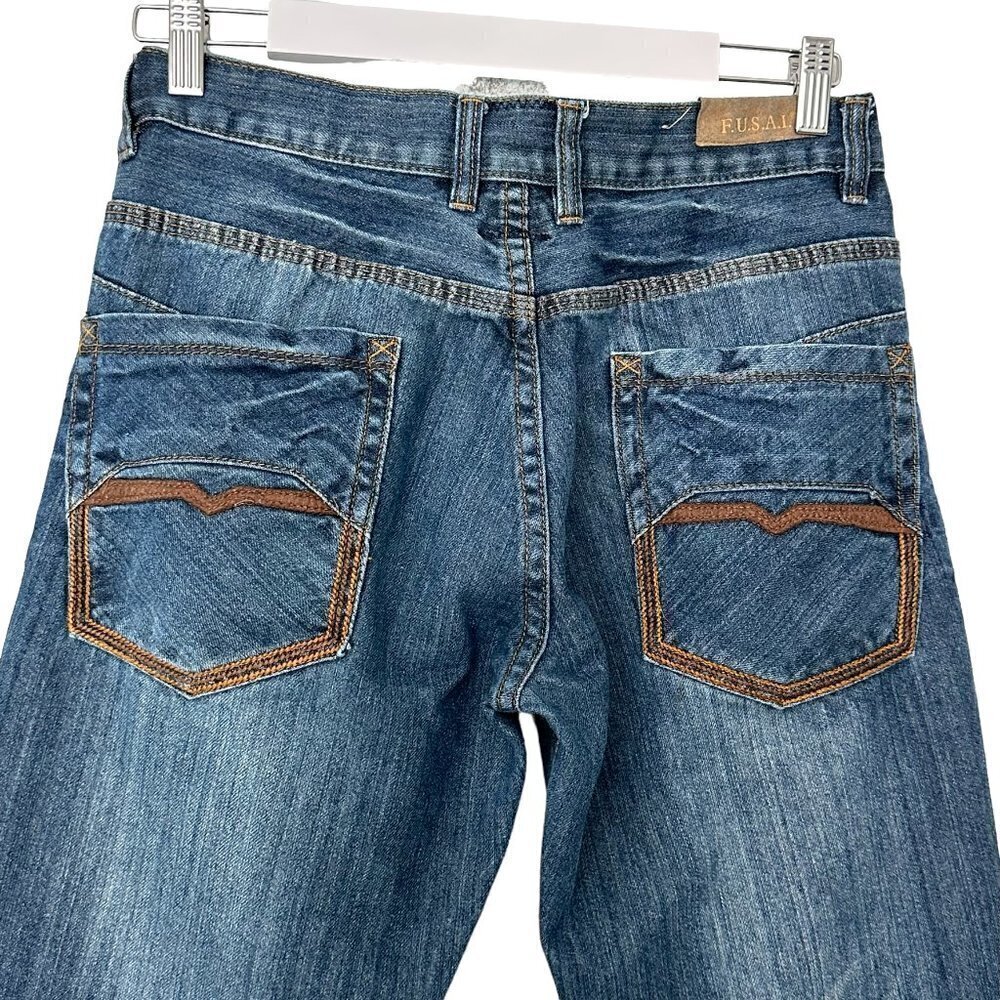 F.U.S.A.I 1997 Vintage Medium Wash Straight Leg Denim Jeans (32) - Picture 4 of 14